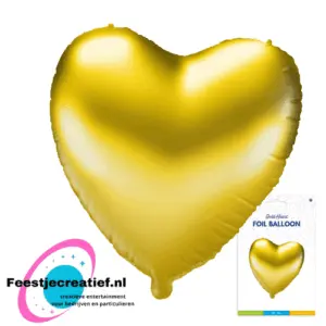Folieballon Hart goud,  46cm