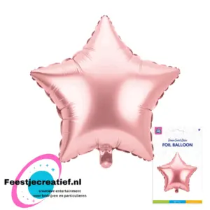 Folieballon ster Rosegoud,  46cm