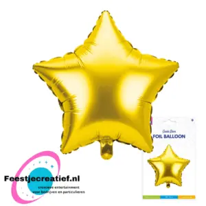 Folieballon ster goud,  46cm