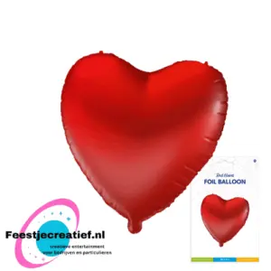Folieballon hart rood,  46cm