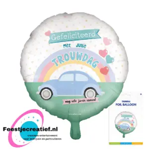 Folieballon trouwdag, 46cm
