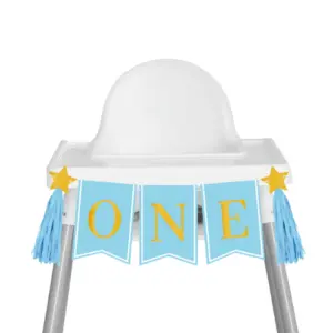 High chair banner - First birthday boy
