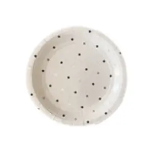 Wegwerpbordjes wit met goude stippen 17cm -8st