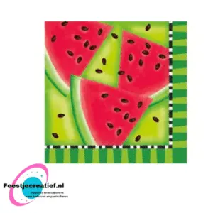 16 watermeloen party servetten 33cm