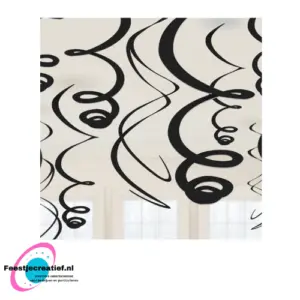 Swirl decoratie zwart 55cm