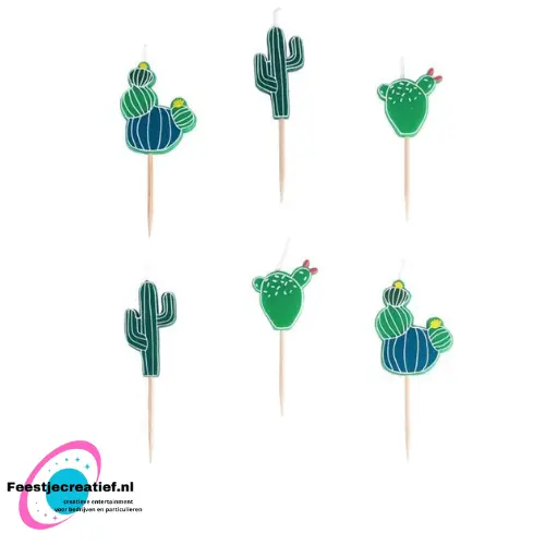 Taarttopper kaarsjes Cactus 1 Taarttopper kaarsjes Cactus