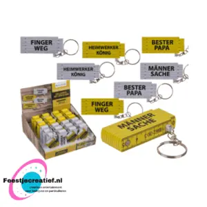 Sleutelhanger, plastic vouwliniaal met tekst