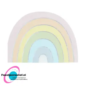 16 regenboog party servetten 33cm