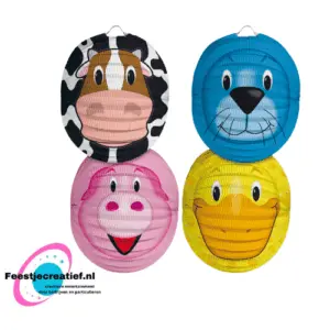 Lampion Dieren Bolvorm Assorti ( per stuk) - 22cm