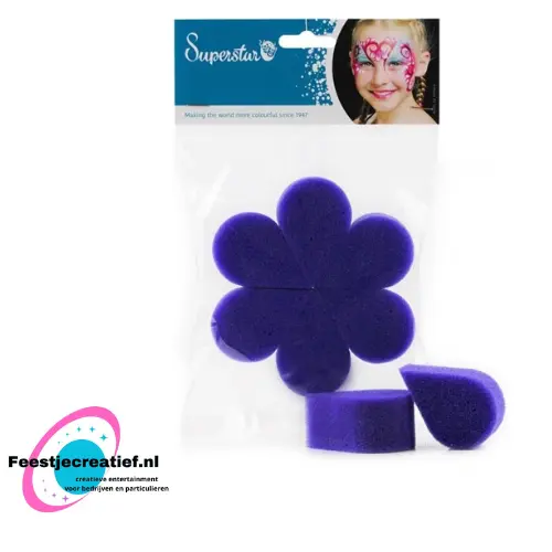 Superstar ECO Vlinder Sponsjes 6 stuks 3 Superstar ECO Vlinder Sponsjes 6 stuks - Afbeelding 3