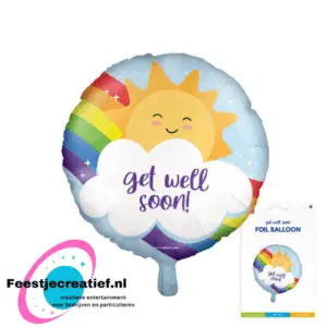 Folieballon beterschap "Get well soon", 45cm
