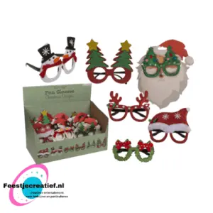 Kerstkerst gekke bril