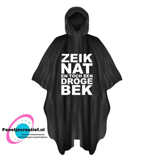 Poncho Zeiknat herbruikbaar zwart/wit one size 1 Poncho Zeiknat herbruikbaar zwart/wit one size