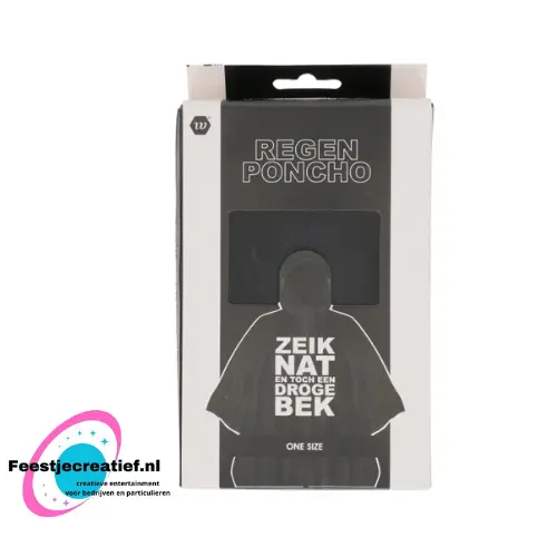 Poncho Zeiknat herbruikbaar zwart/wit one size 2 Poncho Zeiknat herbruikbaar zwart/wit one size - Afbeelding 2
