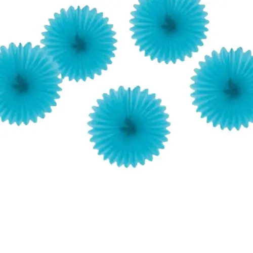 Waaiers Feestdecoratie 15 Cm 5 Stuks Lichtblauw 1 Waaiers Feestdecoratie 15 Cm 5 Stuks Lichtblauw