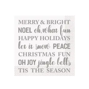 Servetten holiday snowflakes (33cm, 16st)