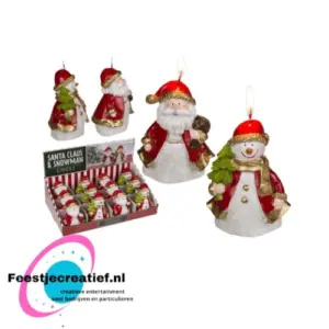 Kerstkaars  sneeuwpop/kerstman