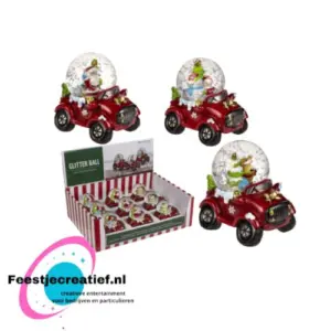 kerst snow globe kerst auto figuur 4.5 cm