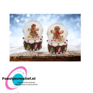 Kerst snow globe Gingerbread 4.5 cm