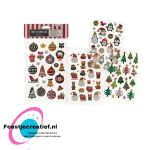 Kerst Christmas soft sticker set, 14 x 25 cm,