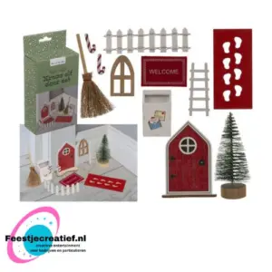 Kerstelf deurset - X-mas elf door set