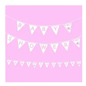 baby shower roze vlaggenlijn