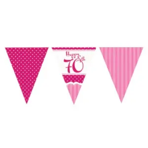 70 jaar slingers roze - wit