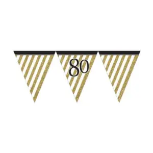 Vlaggenlijn 80 jaar wit goud gestreept