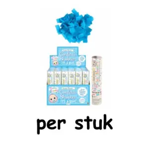 Confetti shooter gender reveal jongen 20 cm