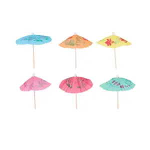 Elegance Cocktailprikkers Parasol 10 Cm Hout 12 Stuks
