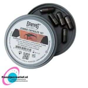 Bloedcapsules Zwart - 5 stuks - grimas