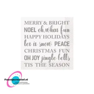 Servetten holiday snowflakes (33cm, 16st)