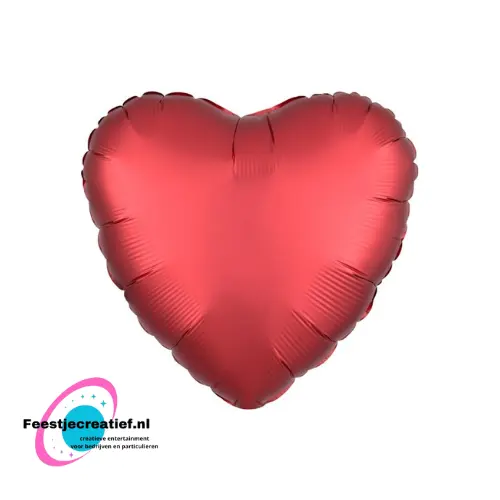 Folieballon hart rood, 46cm 1 Folieballon hart rood, 46cm