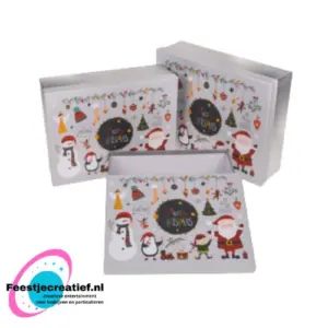 Kerst cadeaudoosset Zilver