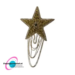 Strijk aplicatie Goud met goude franjes per stuk