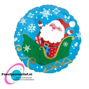 Folieballon- kerstman op slee