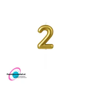 Nummer kaars - 2 Goud