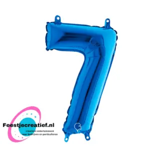 Folieballon Cijfer - 7 - blauw - 66 cm