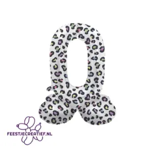 Folieballon Cijfer - 0- Bright Panther- Staand- 72 cm