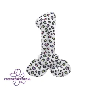 Folieballon Cijfer - 1 - Bright Panther - Staand- 72 cm