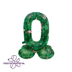 Folieballon Cijfer - 0 - Jungle Vibe - Staand - 72cm