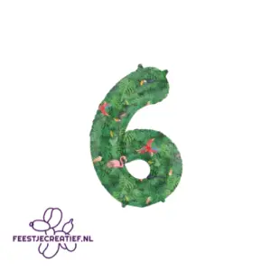 folieballon Cijfer - 6 - groen - 86 cm