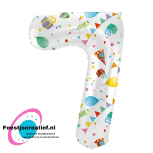Folieballon Cijfer - 7 - joyfull party- 86 cm