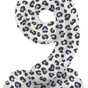 Folieballon Cijfer -9- Bright Panther - Staand- 72 cm