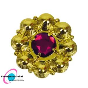 Baretspeld rond met rode steen - Sinterklaas