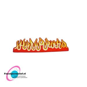 Strijkembleem/applicatie, 'Vlammen" oeteldonk