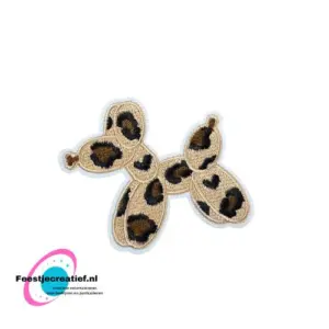 Strijkembleem/applicatie, 'Ballonhond Luipaard"