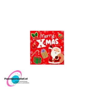 Servetten holiday kerst rood (33cm, 16st)