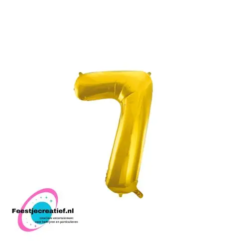 Folieballon cijfer 7 goud glans, 86cm 1 Folieballon cijfer 7 goud glans, 86cm