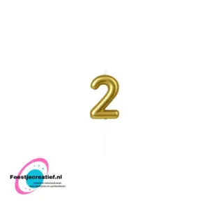 Nummer kaars - 2 Goud